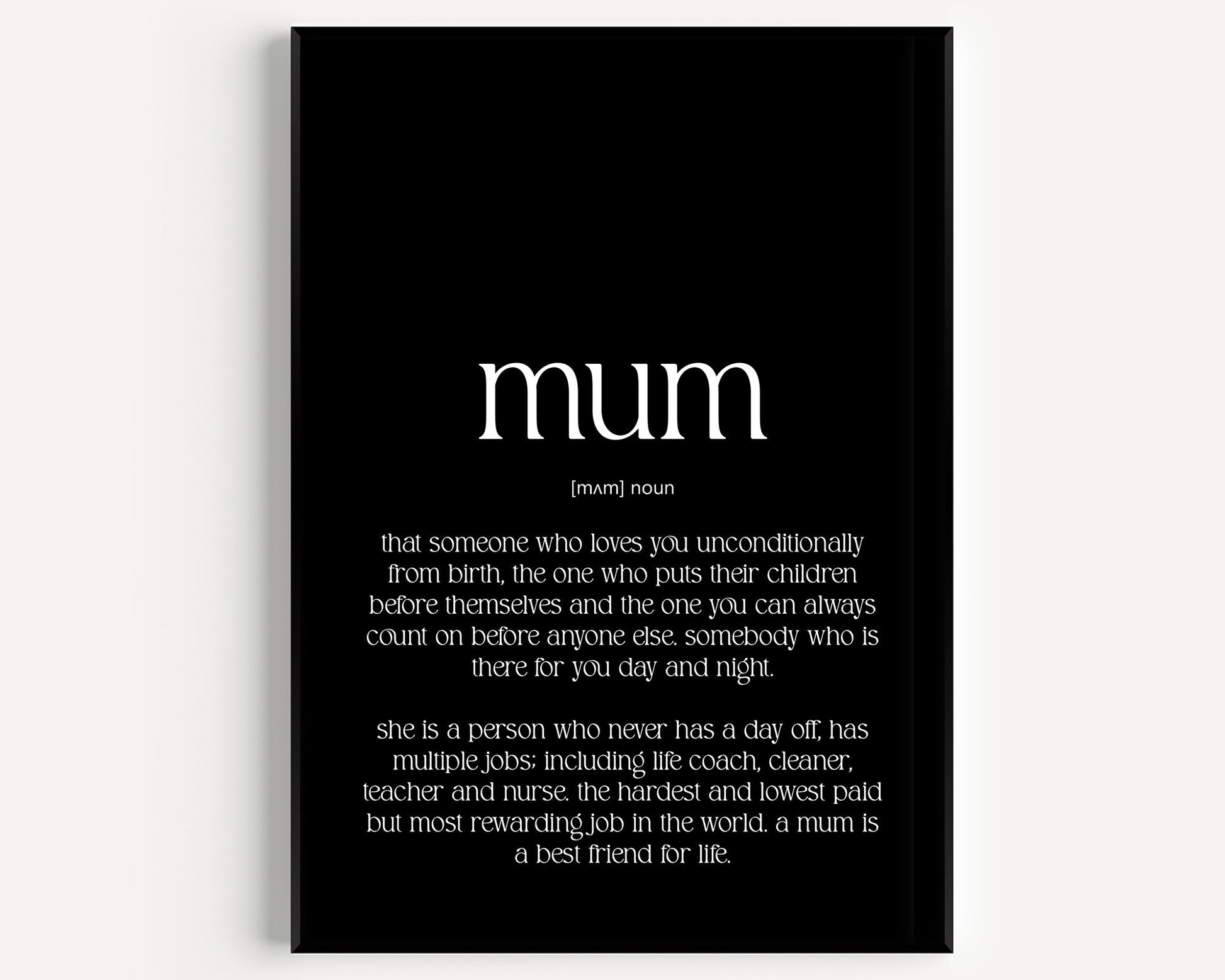 Mum Definition Print - Version 4 - Magic Posters