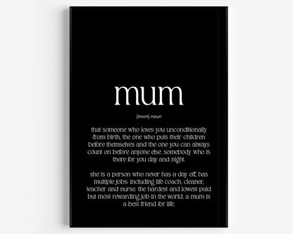 Mum Definition Print - Version 4 - Magic Posters