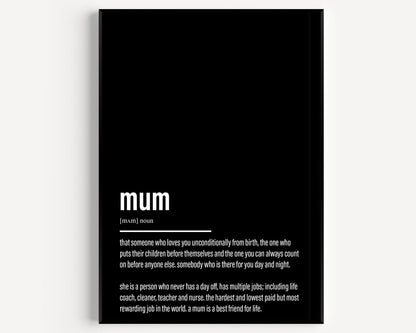 Mum Definition Print - Version 4 - Magic Posters