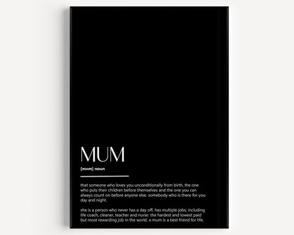 Mum Definition Print - Version 4 - Magic Posters