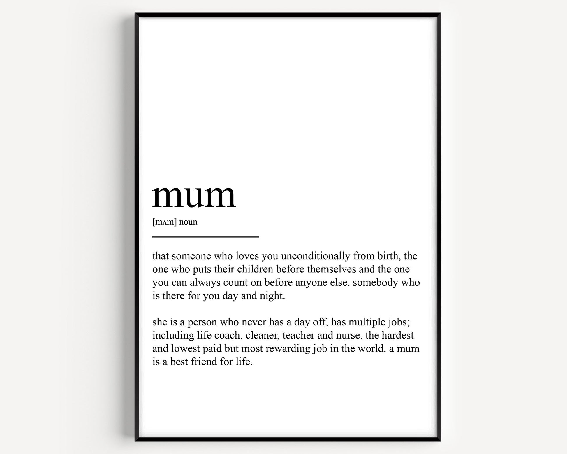 Mum Definition Print - Version 4 - Magic Posters