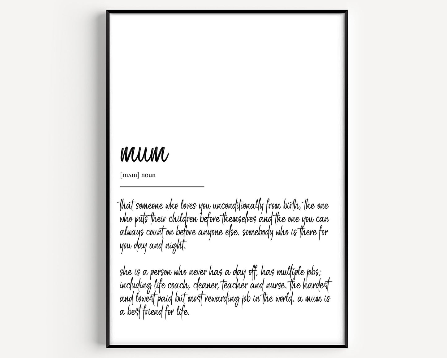 Mum Definition Print - Version 4 - Magic Posters