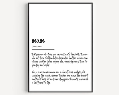 Mum Definition Print - Version 4 - Magic Posters