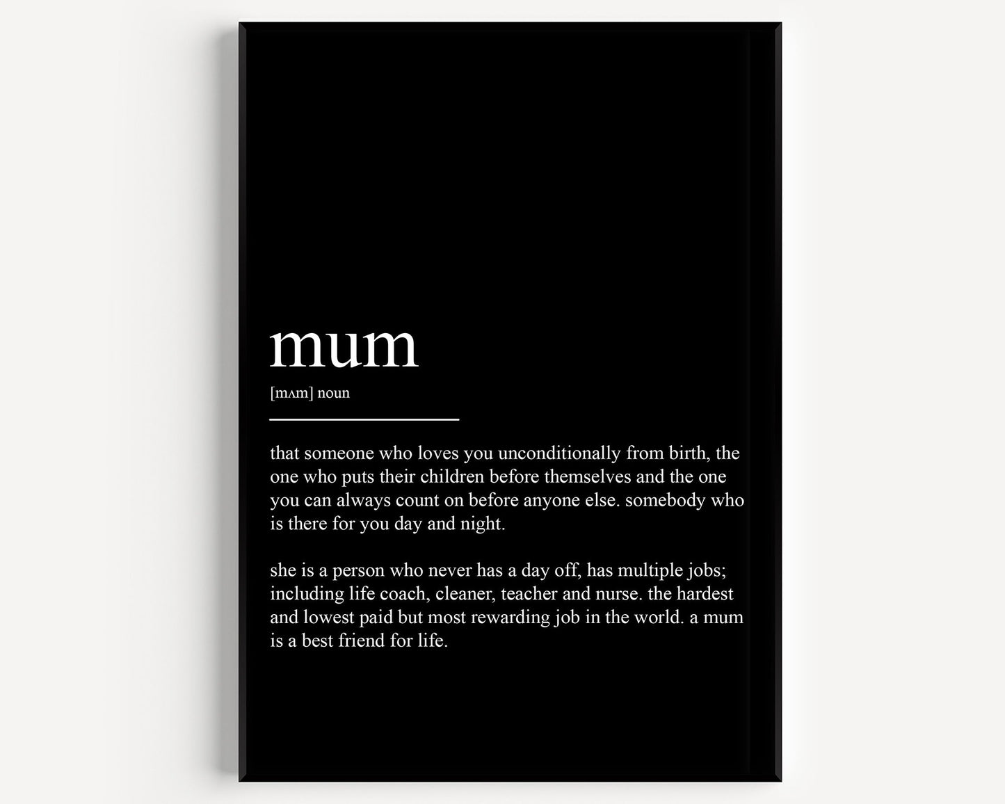 Mum Definition Print - Version 4 - Magic Posters