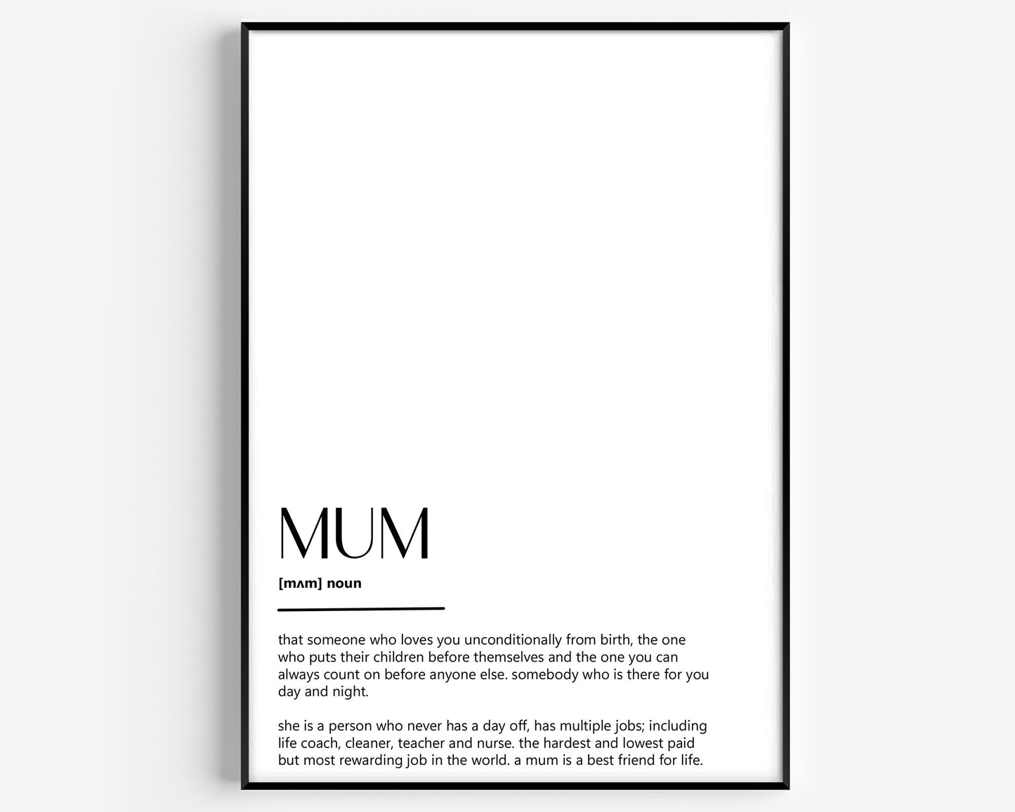 Mum Definition Print - Version 4 - Magic Posters