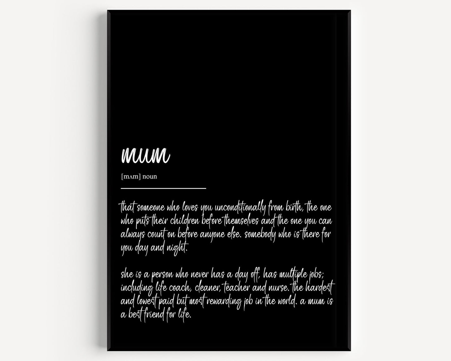 Mum Definition Print - Version 4 - Magic Posters