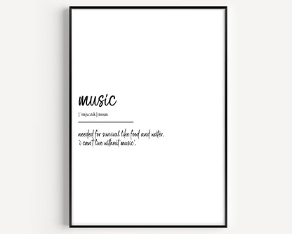 Music Definition Print V2 - Magic Posters