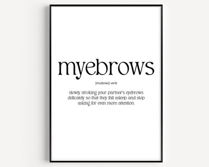 Myebrows Definition Print - Magic Posters