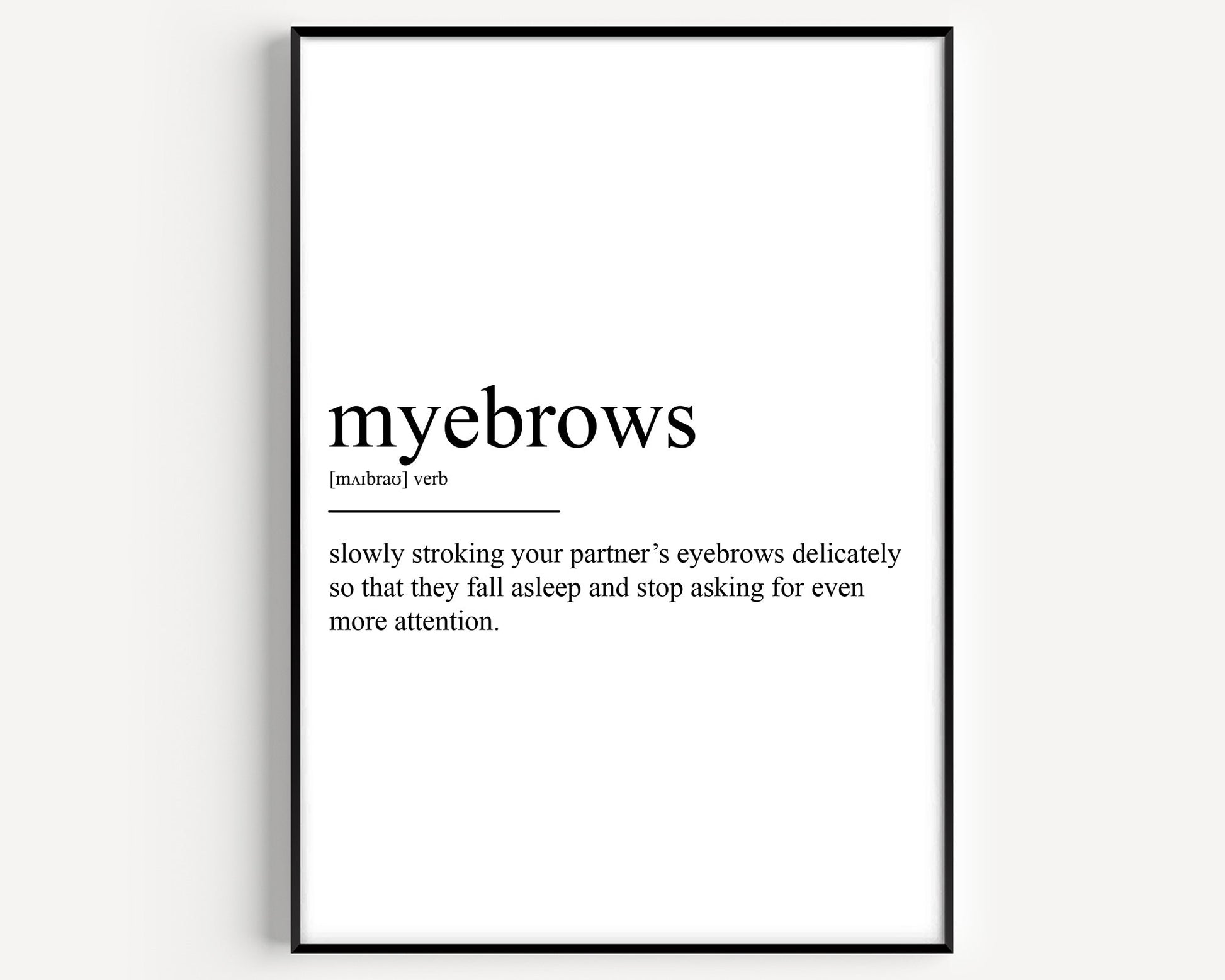 Myebrows Definition Print - Magic Posters