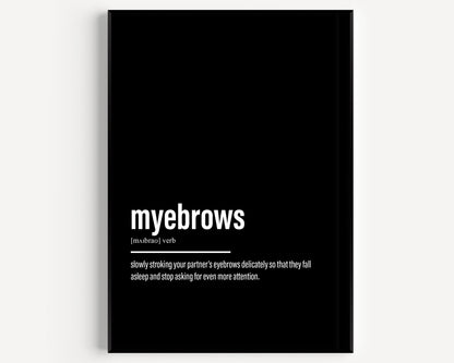 Myebrows Definition Print - Magic Posters