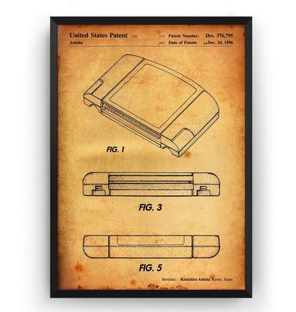 N64 Cartridge 1996 Patent Print - Magic Posters