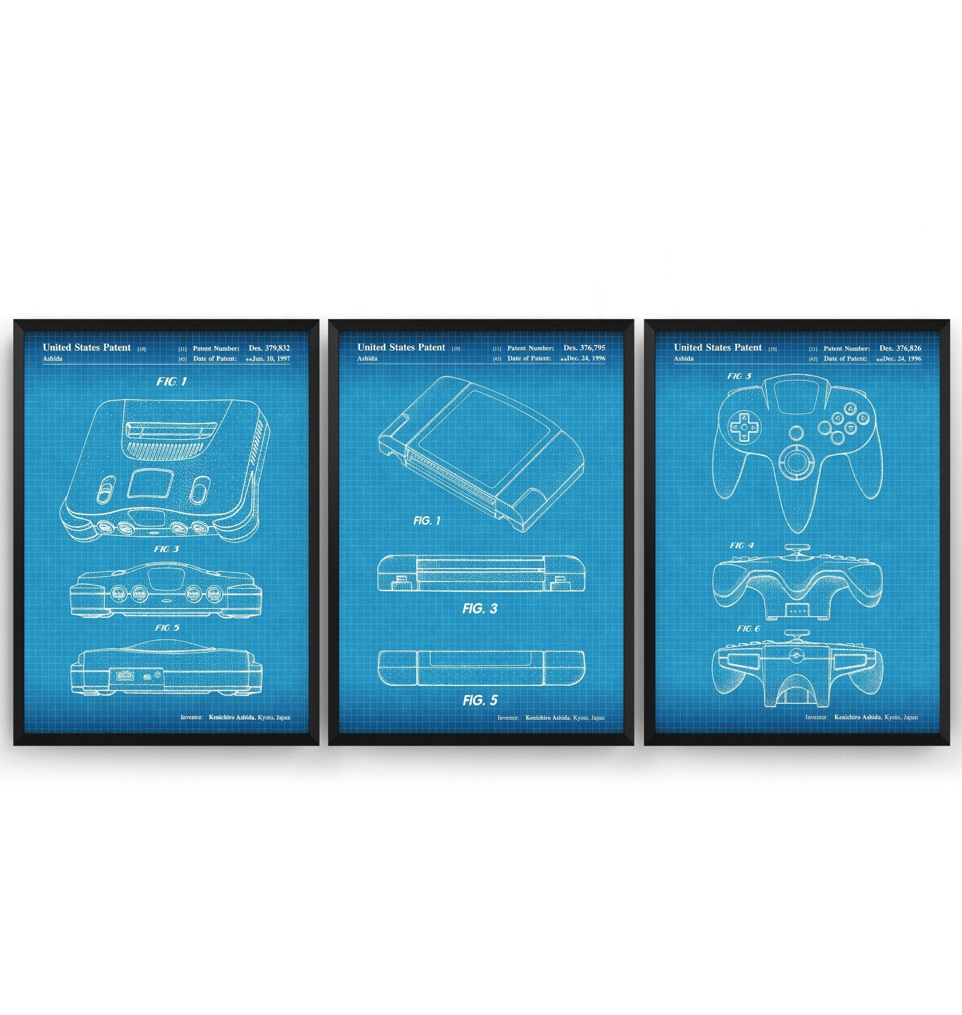 N64 Set Of 3 Patent Prints - Magic Posters