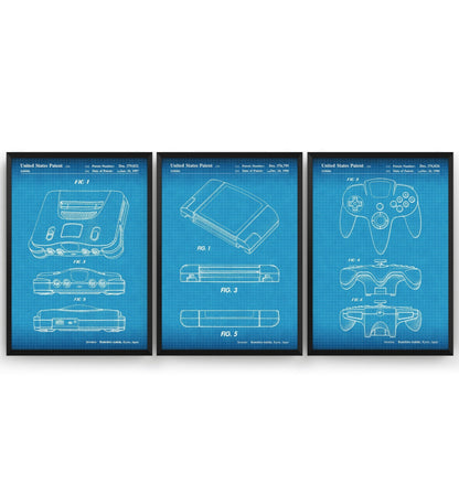 N64 Set Of 3 Patent Prints - Magic Posters