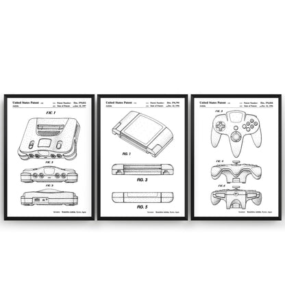 N64 Set Of 3 Patent Prints - Magic Posters