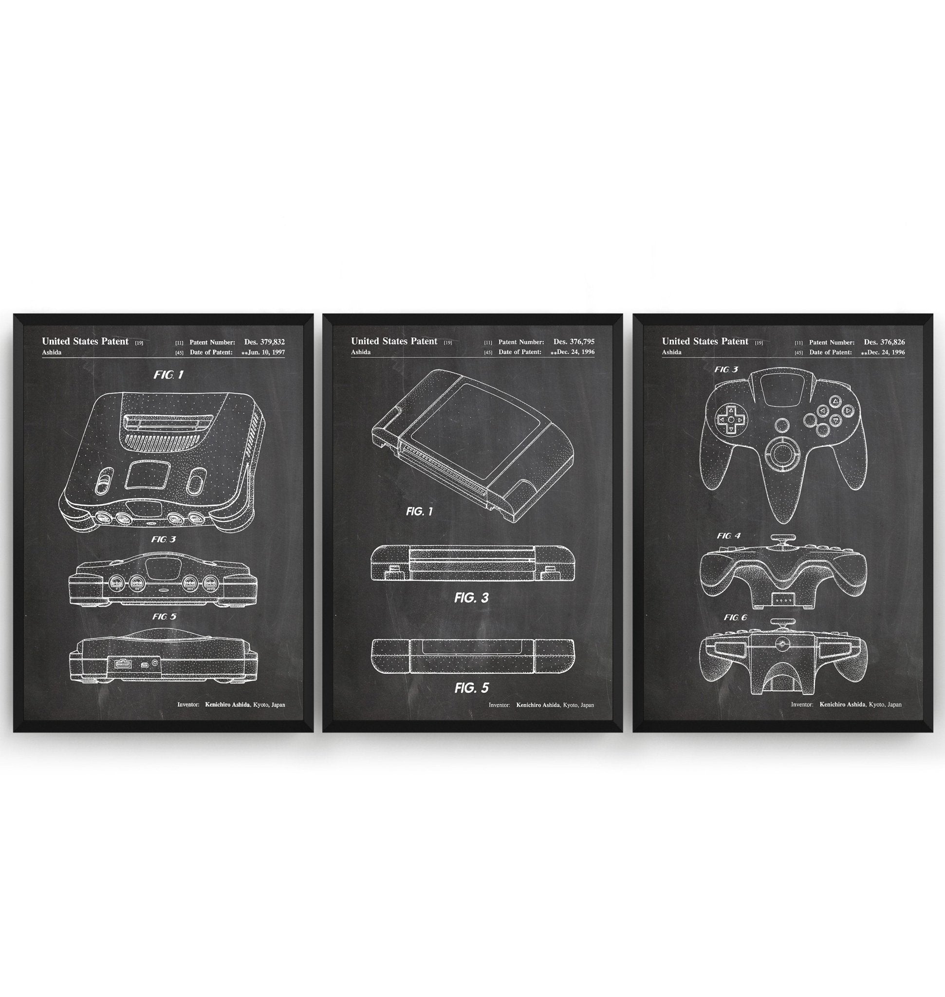 N64 Set Of 3 Patent Prints - Magic Posters