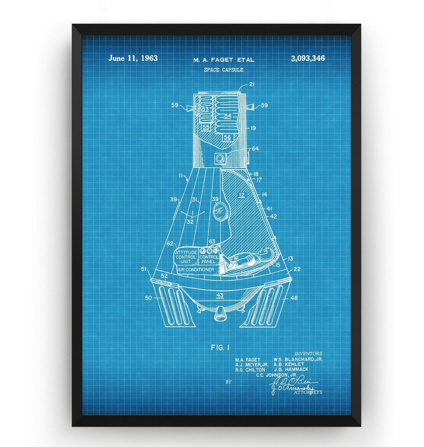 NASA Space Capsule Patent Print - Magic Posters