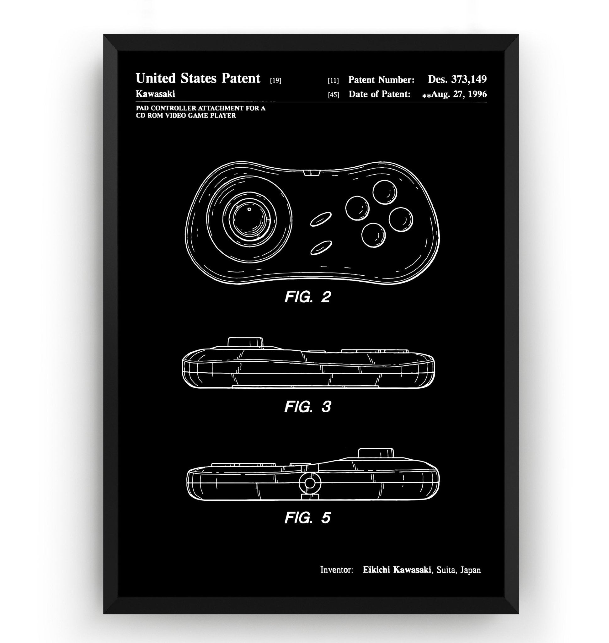 Neo Geo CD Pad Controller 1996 Patent Print - Magic Posters