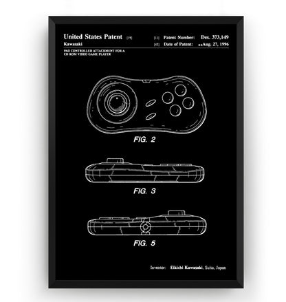 Neo Geo CD Pad Controller 1996 Patent Print - Magic Posters