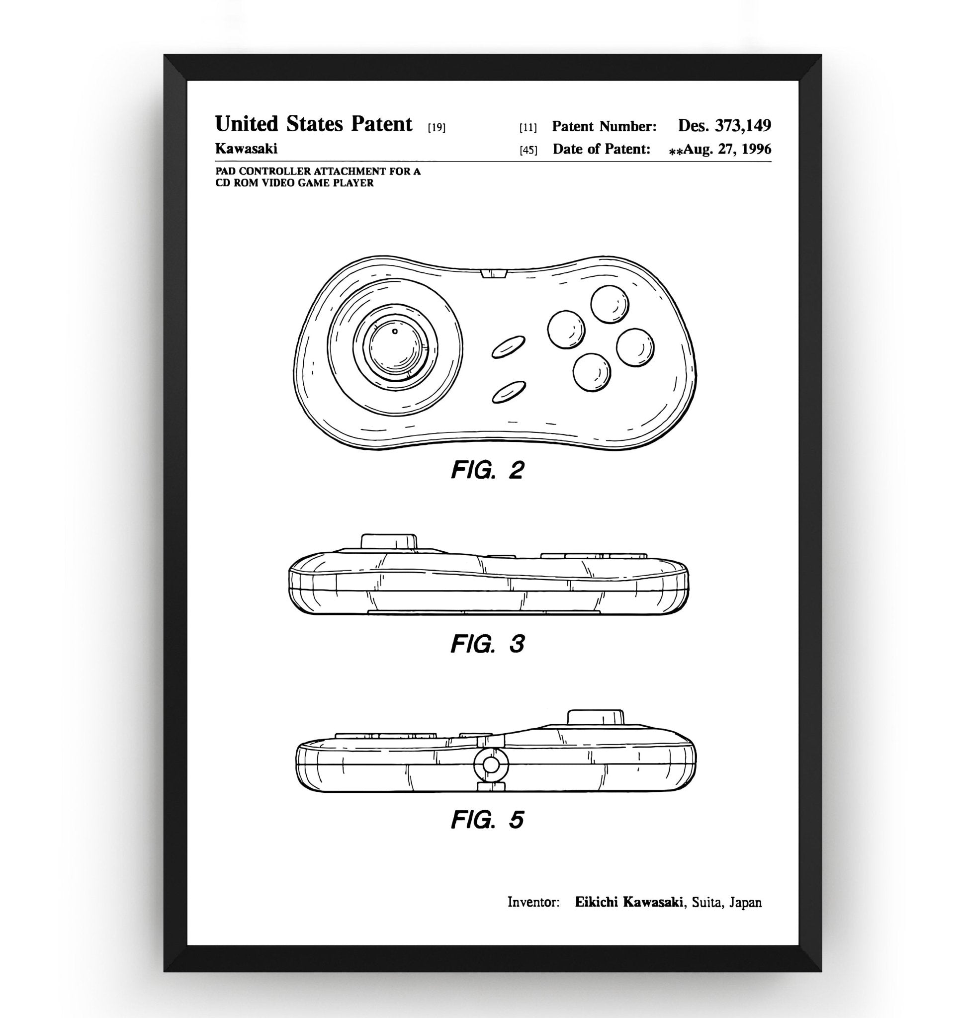 Neo Geo CD Pad Controller 1996 Patent Print - Magic Posters