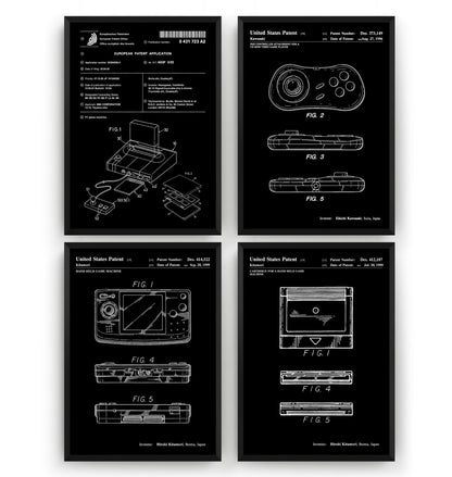 Neo Geo Set Of 4 Patent Prints - Magic Posters