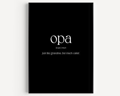 Opa Definition Print - Magic Posters