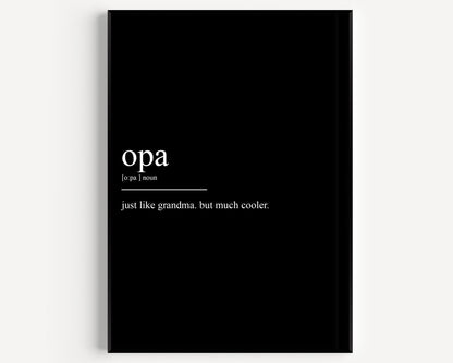 Opa Definition Print - Magic Posters