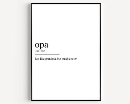 Opa Definition Print - Magic Posters