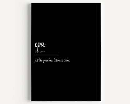 Opa Definition Print - Magic Posters