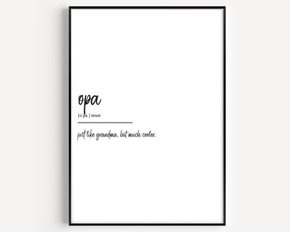 Opa Definition Print - Magic Posters