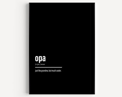 Opa Definition Print - Magic Posters