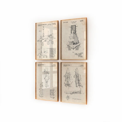 Outer Space Set Of 4 Patent Prints - Magic Posters