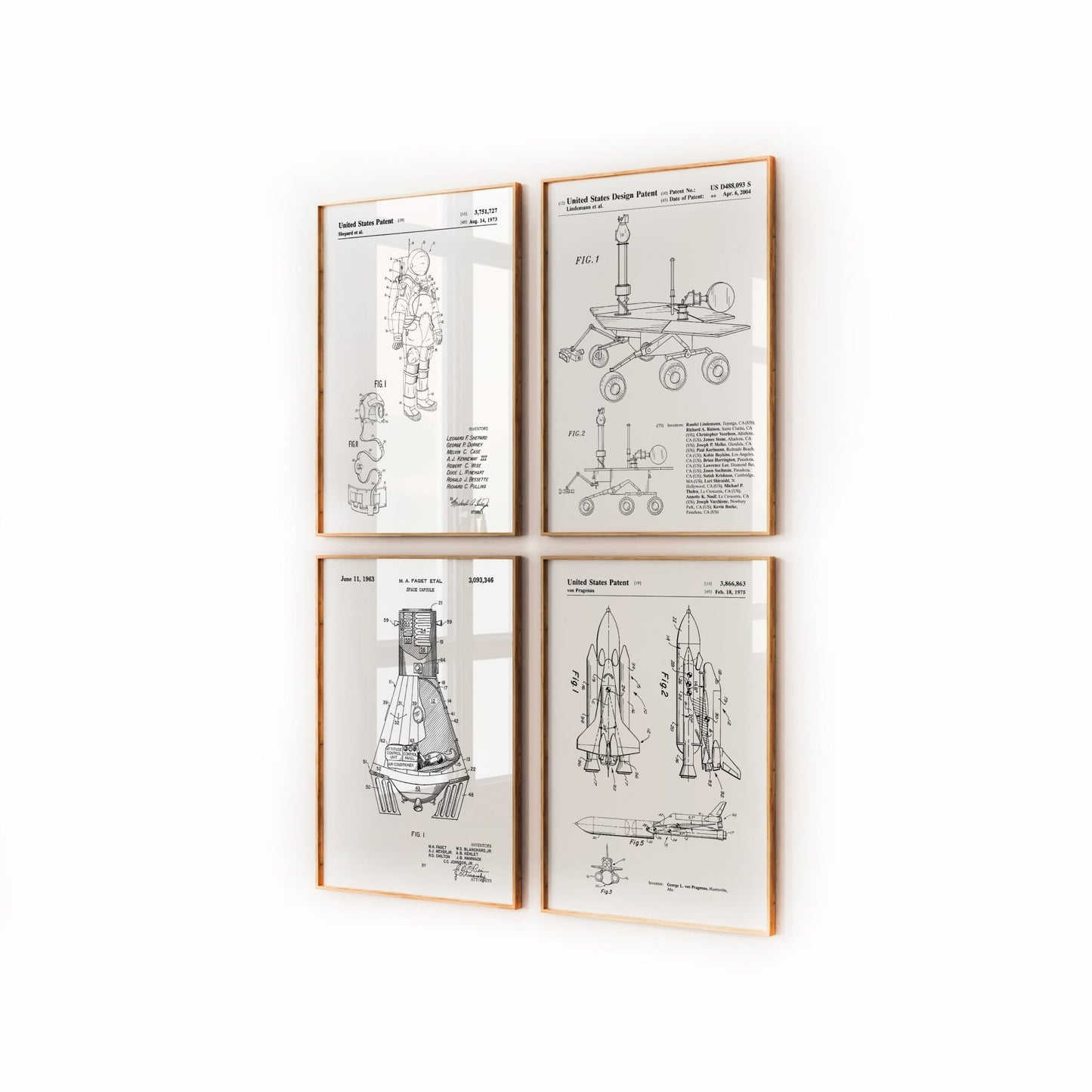 Outer Space Set Of 4 Patent Prints - Magic Posters