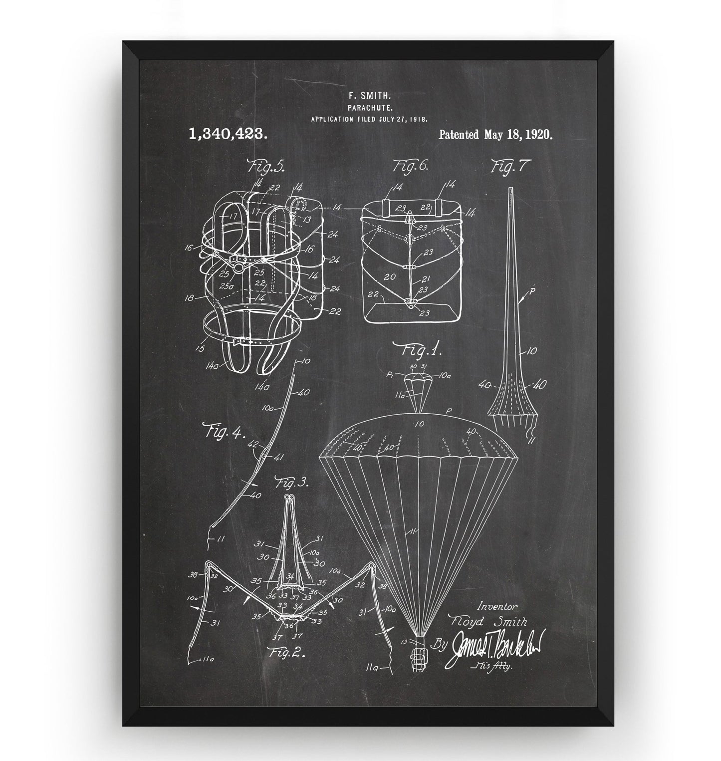 Parachute 1920 Patent Print - Magic Posters