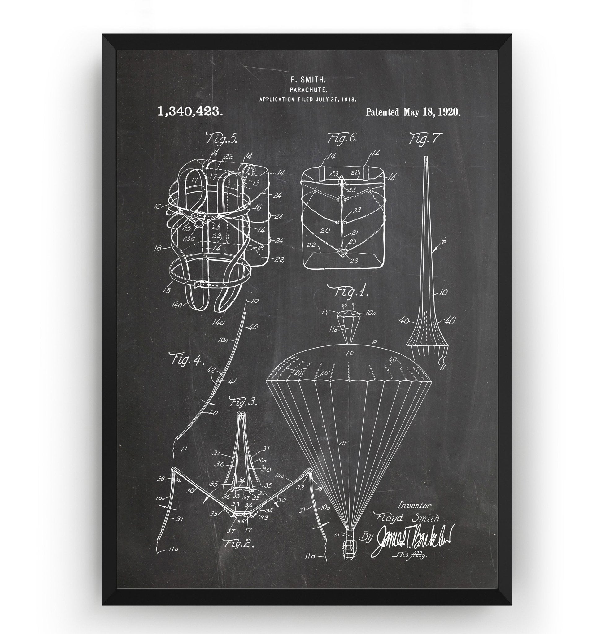 Parachute 1920 Patent Print - Magic Posters