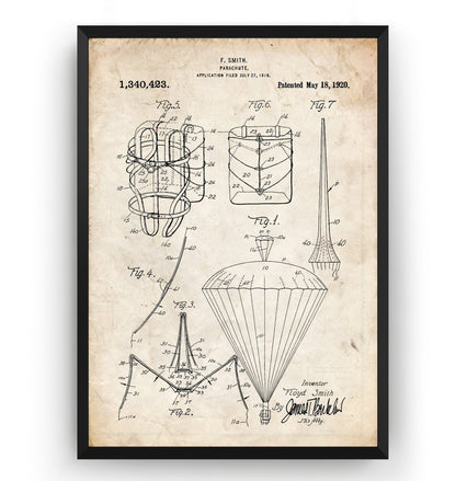 Parachute 1920 Patent Print - Magic Posters