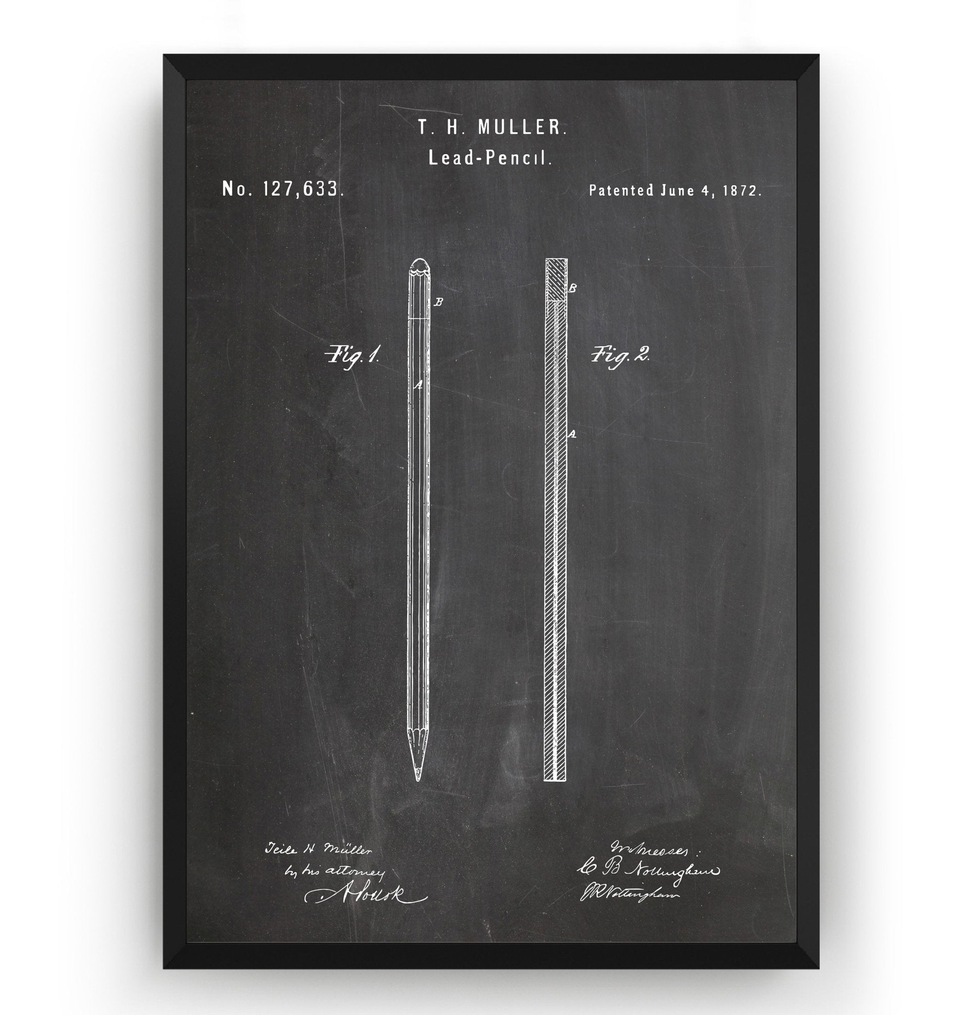 Pencil 1872 Patent Print - Magic Posters