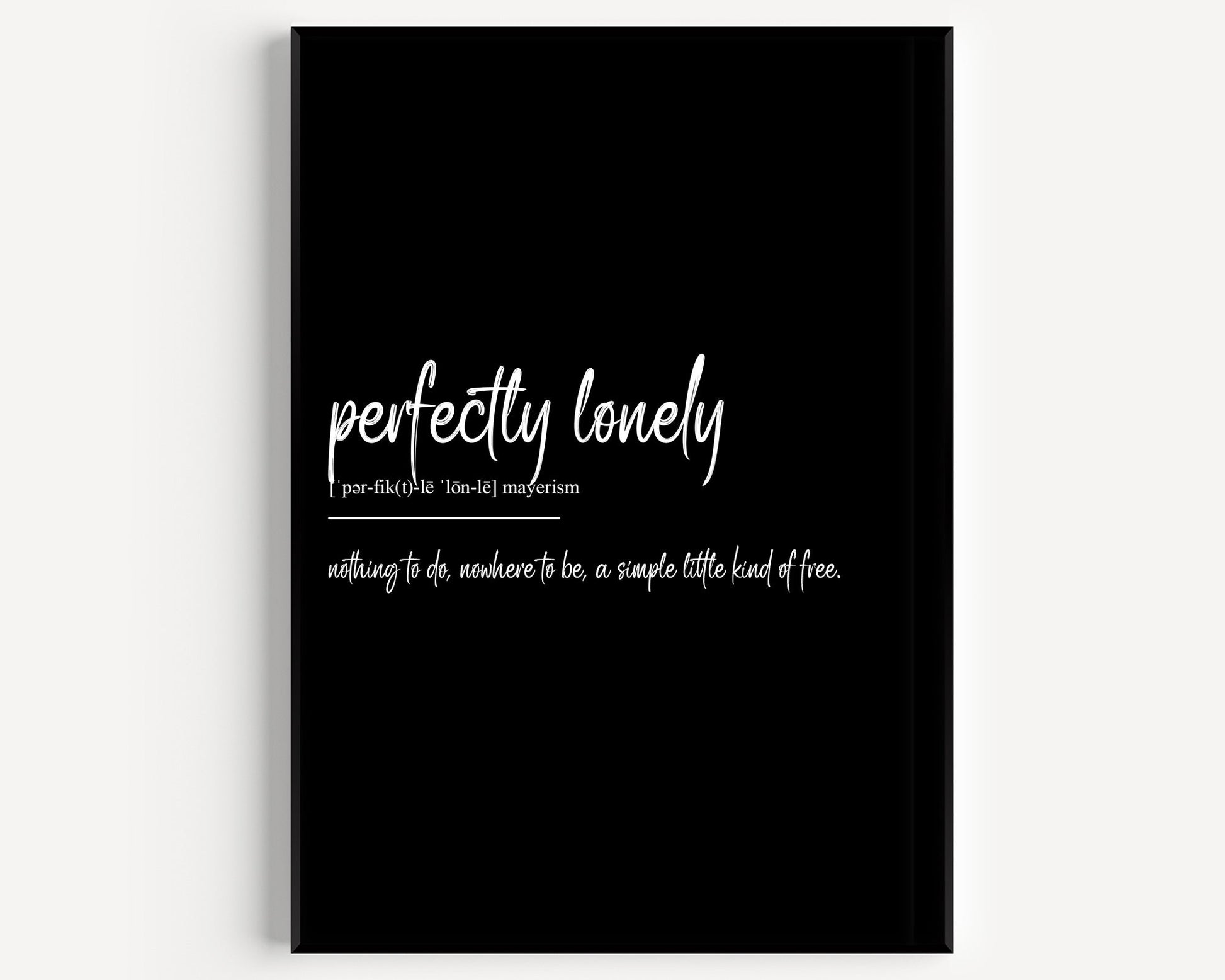 Perfectly Lonely Definition Print - Magic Posters