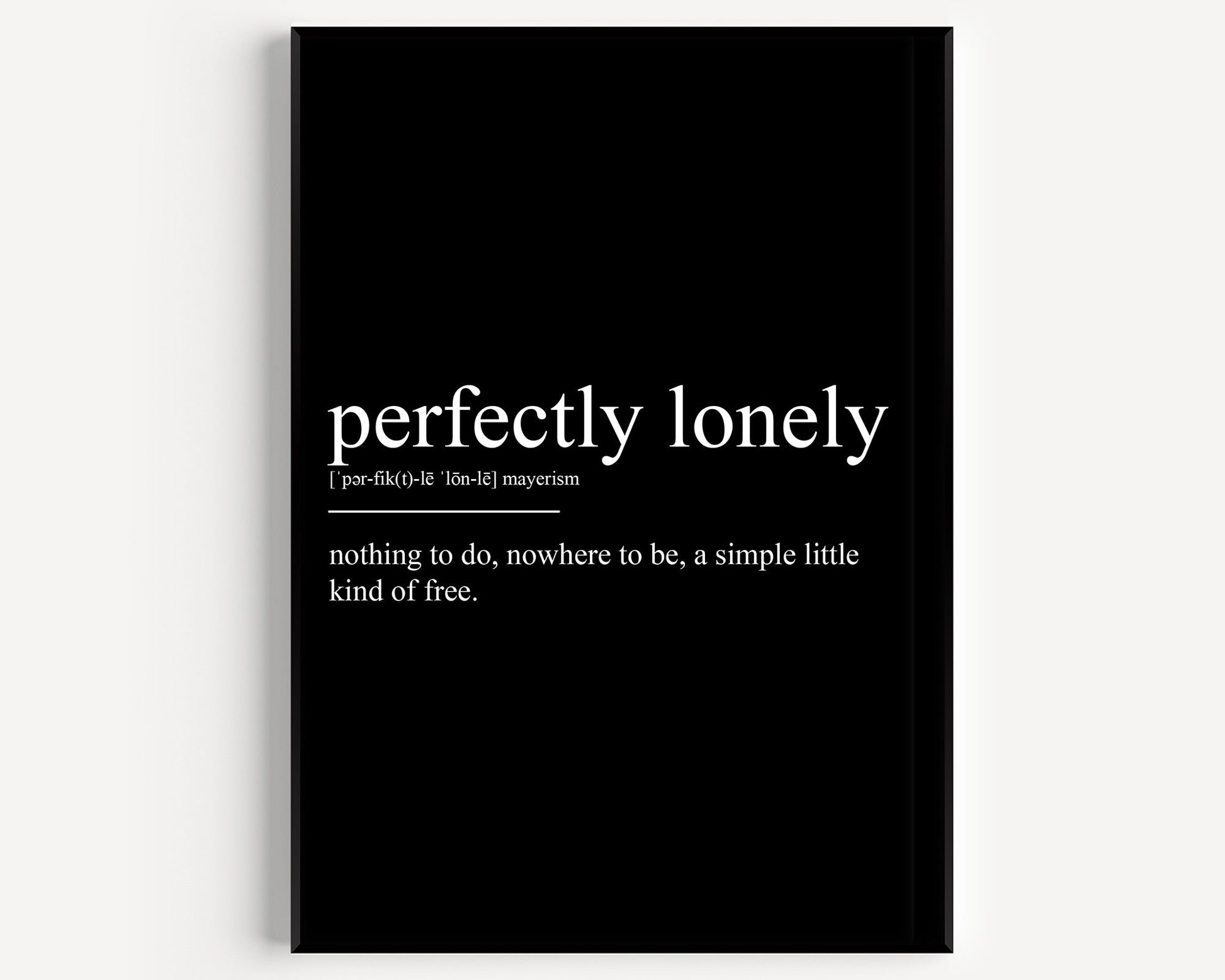 Perfectly Lonely Definition Print - Magic Posters