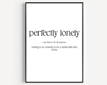 Perfectly Lonely Definition Print - Magic Posters