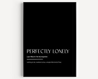 Perfectly Lonely Definition Print - Magic Posters