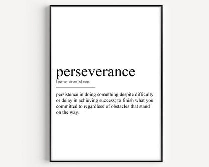 Perseverance Definition Print - Magic Posters