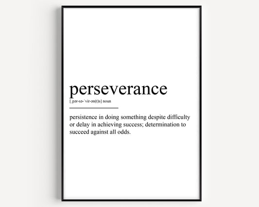 Perseverance Definition Print V2 - Magic Posters