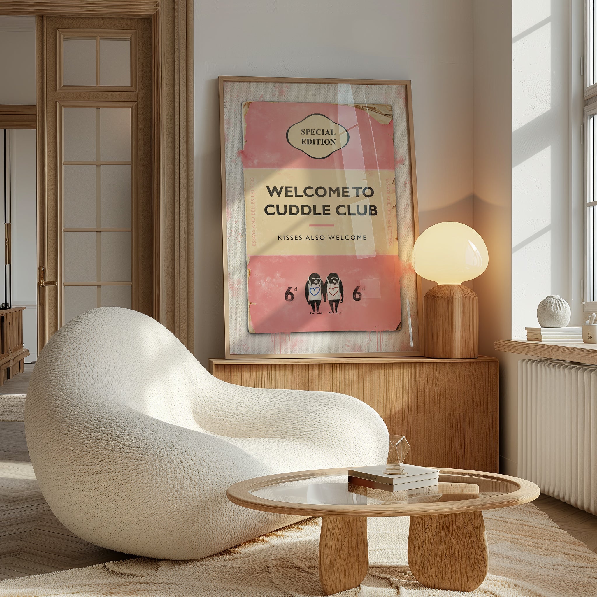 Personalised Book Cover Art Print (Blush Pink) - Magic Posters