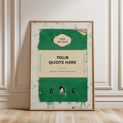 Personalised Book Cover Art Print (Green) - Magic Posters