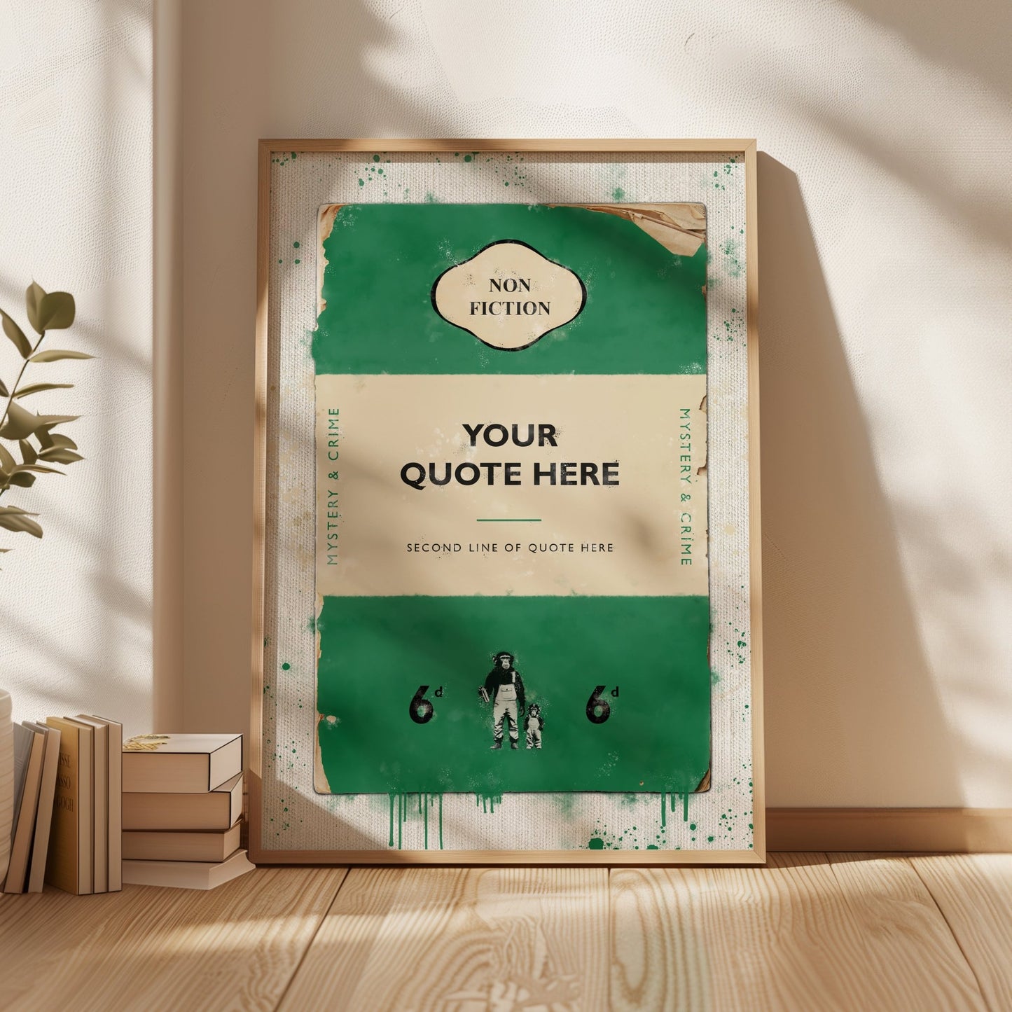 Personalised Book Cover Art Print (Green) - Magic Posters