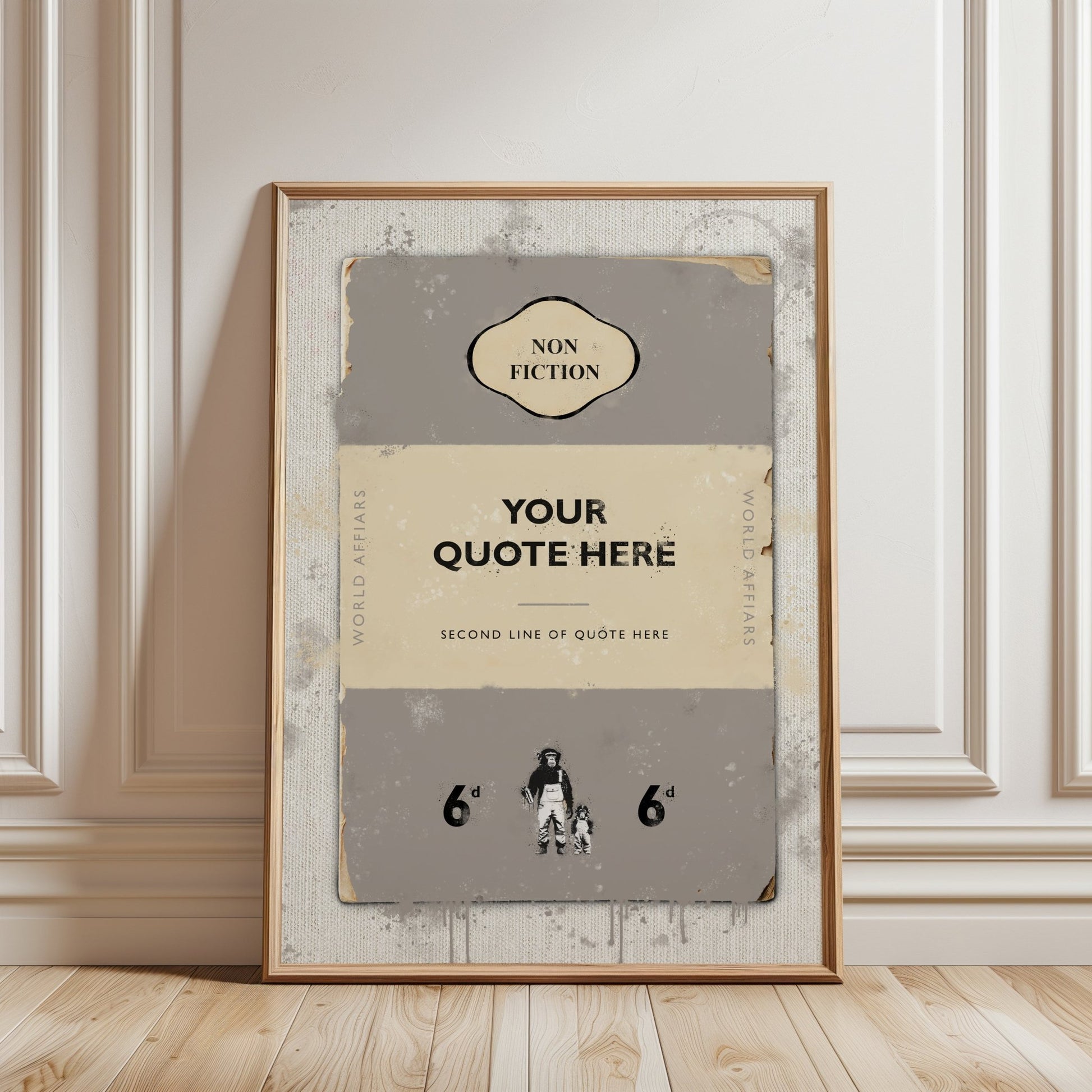 Personalised Book Cover Art Print (Grey) - Magic Posters