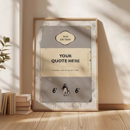 Personalised Book Cover Art Print (Grey) - Magic Posters