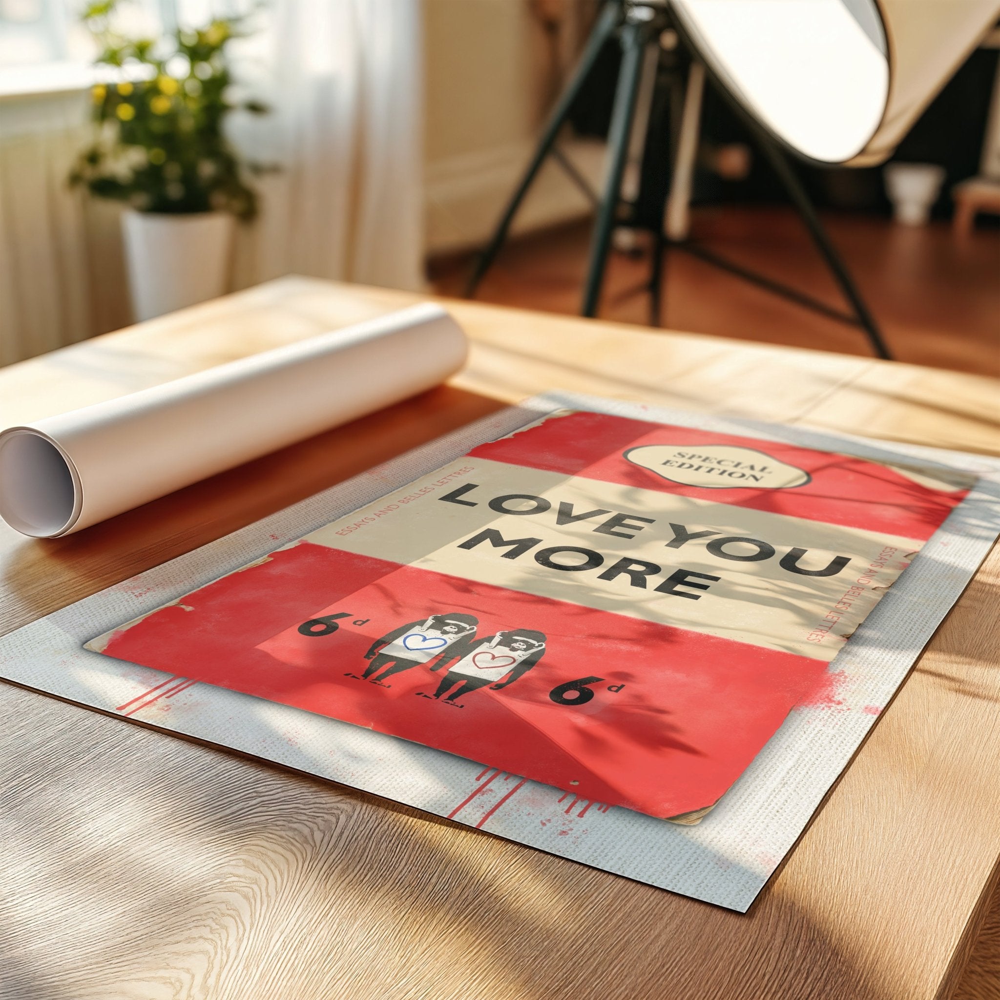 Personalised Book Cover Art Print (New Red) - Magic Posters