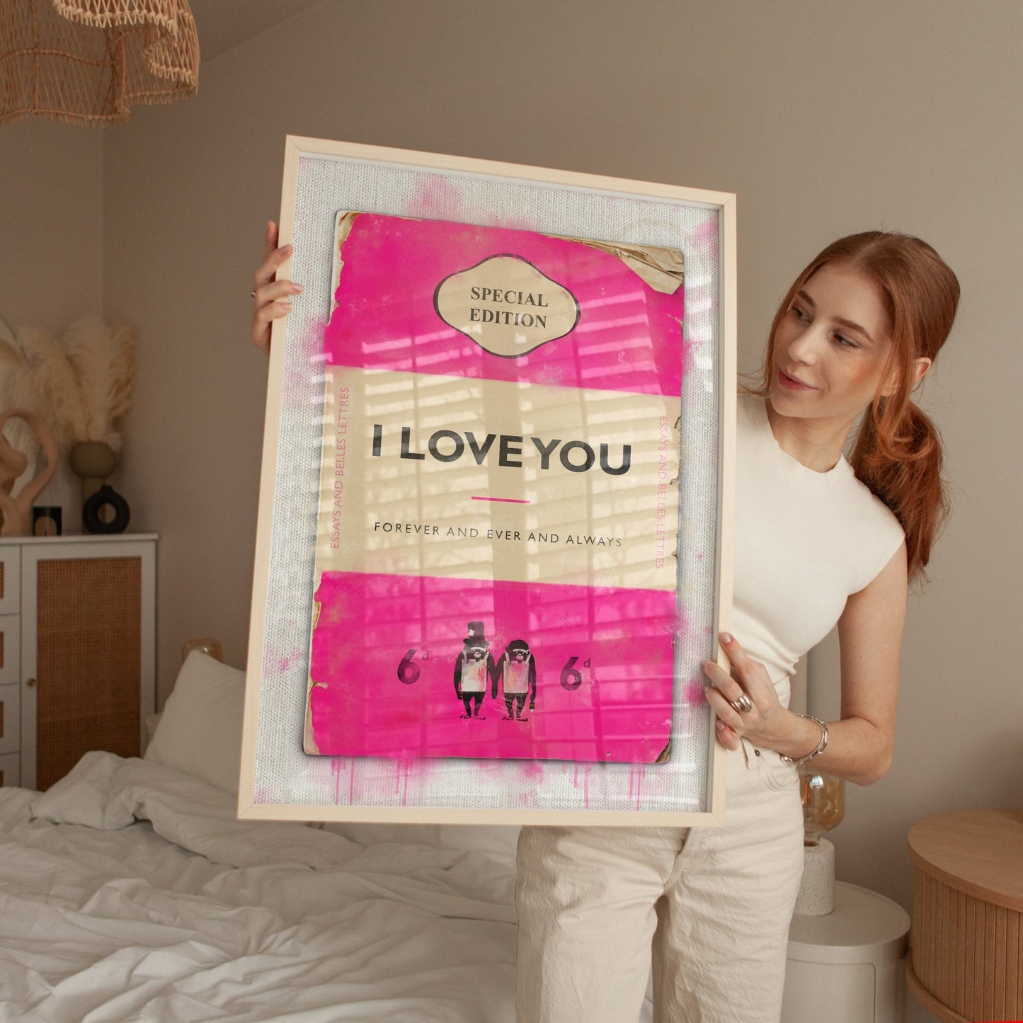 Personalised Book Cover Art Print (Pink) - Magic Posters