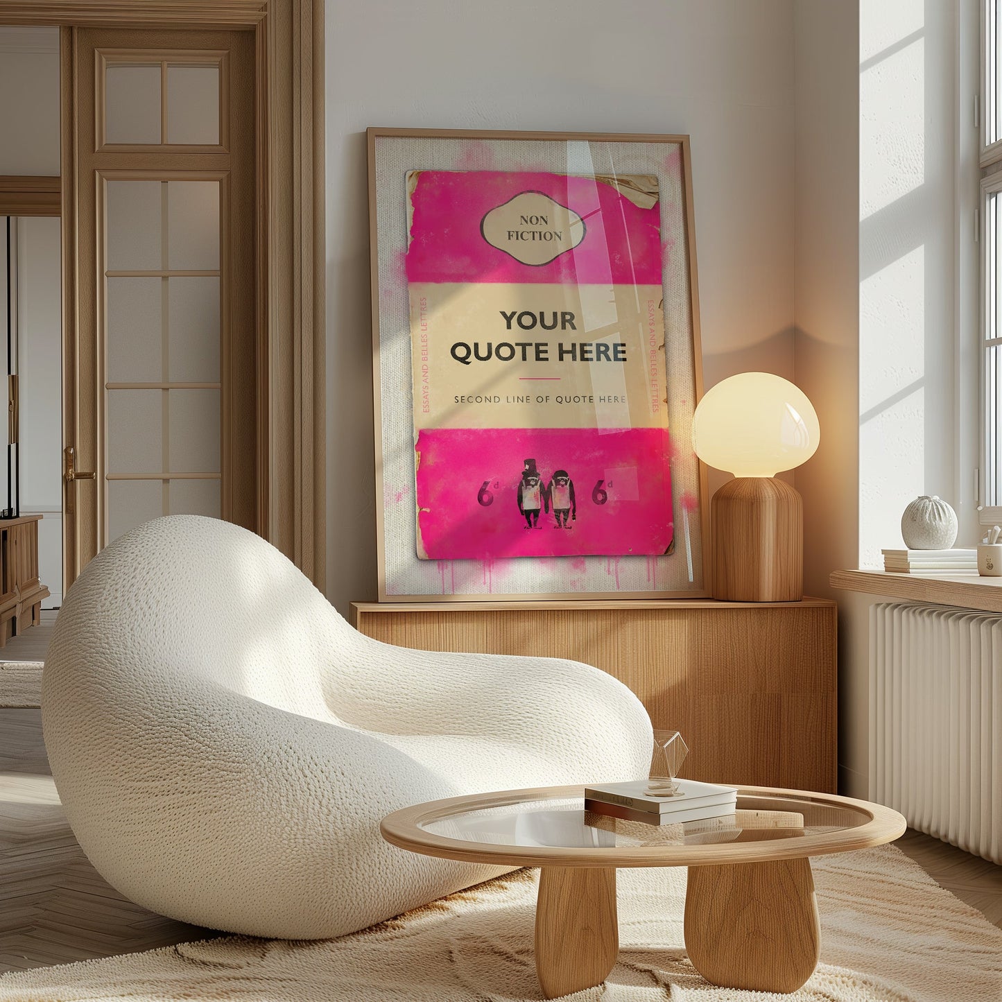 Personalised Book Cover Art Print (Pink) - Magic Posters